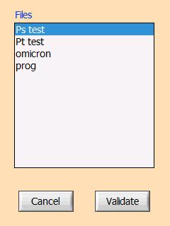 2.2.4.2 Visualizing and editing a program Figure 34 : Selecting a program Select the desired program, The screens displayed are identical to the screens of the creation mode.