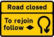 Closed may be varied to closed to and a type of vehicle or road user. The upper part of the sign may be omitted.