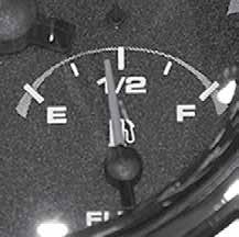 The gauge needle may move during turns, stops, and acceleration.