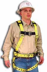 (keeps fallen worker vertical in suspension), light weight, high strength synthetic webbing, removable tool belt, shoulder pads and a 6 body/back pad.