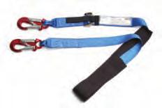 Heavy duty 44mm polyester webbing & protective outer sheath. Easy webbing length adjuster. Available with either forged steel or alloy double action snap hooks.