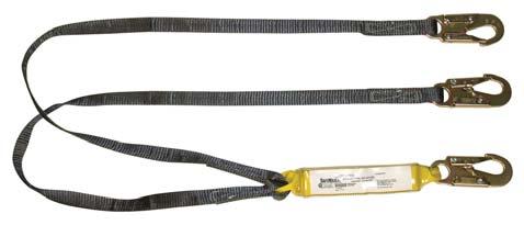 LANYARDS TYBAK SHOCK ABSORBING Help prevent workers from using incorrect gear for tie-back by specifying this official tie-back lanyard from SafeWaze.