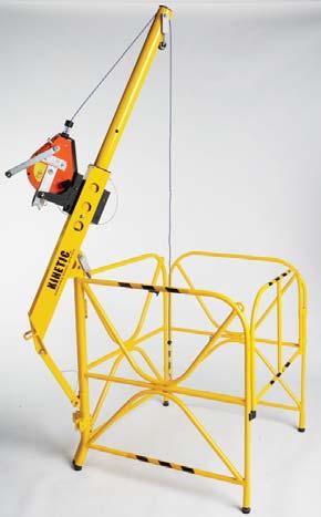 KINETIC DAVIT SYSTEM CONFINED SPACE RESCUE Simplified two-piece gate and davit arm that enables easy one-man setup in under 3 minutes Retrieval unit