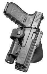 The holster mechanism acts like a spring on the trigger guard area and holds the gun firmly in place.