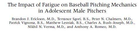 The Recent Data As pitch # increased: Pain and fatigue scores increased, and velocity decreased, accuracy didn t change upperbody mechanics didn t significantly change knee flexion at ball release