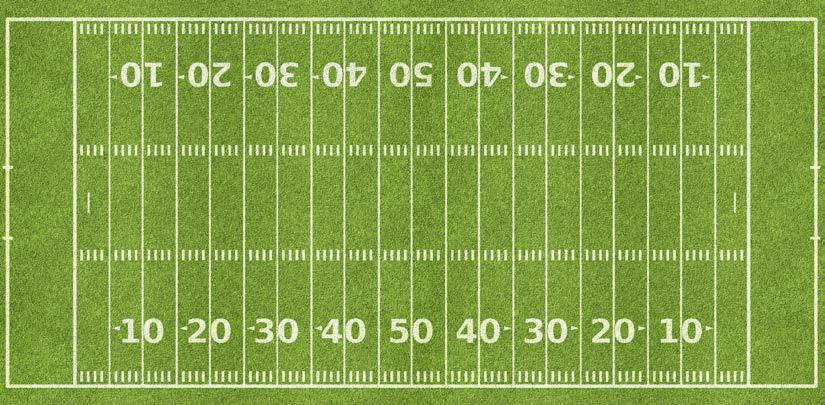 1-yard hash marks 5-yard line 50-yard line: This line marks the middle of the field. The number indicates that it is 50 yards (45.