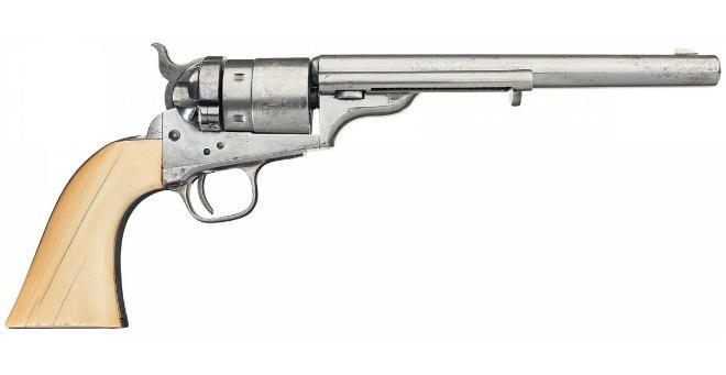 In the first episode Johnny Yuma is carrying a Colt 1860 Cartridge Conversion with Ivory grips.