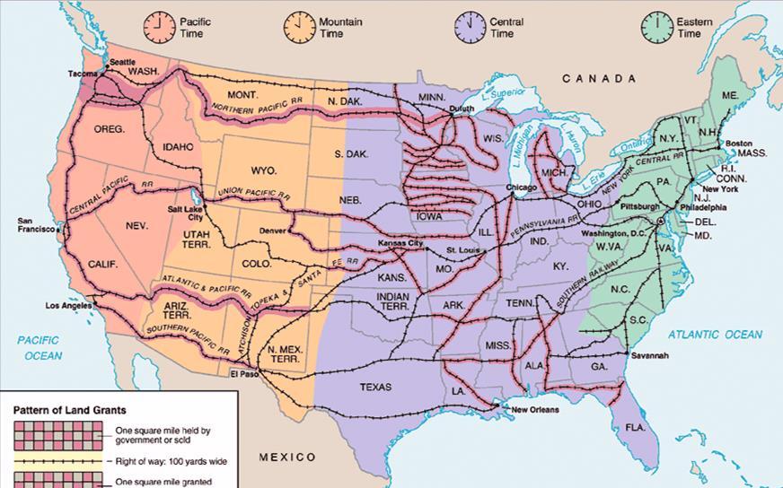 The Transcontinental Railroad In 1870, RR companies developed the 1 st time
