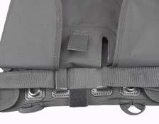 2. Place the aircell onto the harness with the hook and loop