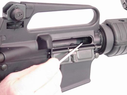 Return the charging handle forward. 4. Look into the receiver and chamber to ensure that these areas contain no ammunition. 5. Empty all remaining cartridges out of your magazines.