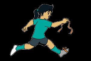 Encourage your child to stretch hand with ribbon or towel to touch alternate foot when leaping over the obstacle.... is not lifting knees and feet during a leap?