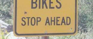 warning sign New bicycle-focused guide signs, route markers, and