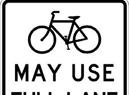 Bicycle lane regulatory signs are recommended but no longer required Signs are still the same Bikes May Use Full Lane