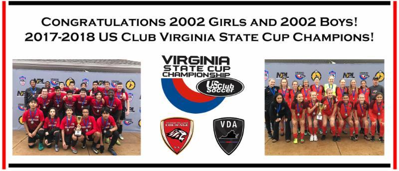 Virginia State Cup Champions! Congratulations to the 2002 Girls and 2002 Boys on winning the VPL State Cup Championships!