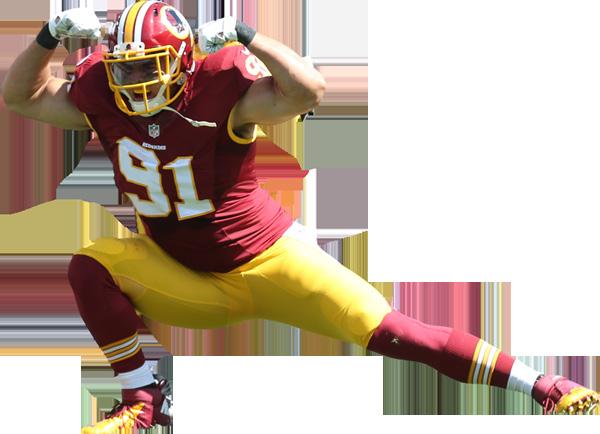 GAME RELEASE RYAN KERRIGAN With a wrestling-inspired sack celebration, linebacker Ryan Kerrigan has earned the moniker "The Showstopper" since joining the Redskins in 2011.