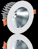reflector - High-grade Degussa PMMA diffuser OPTIONS - Interchangeable mounting rings - Phase dimming, 1-10V, Touch, DALI dimmable available on request - Three trim options: white, black or grey -