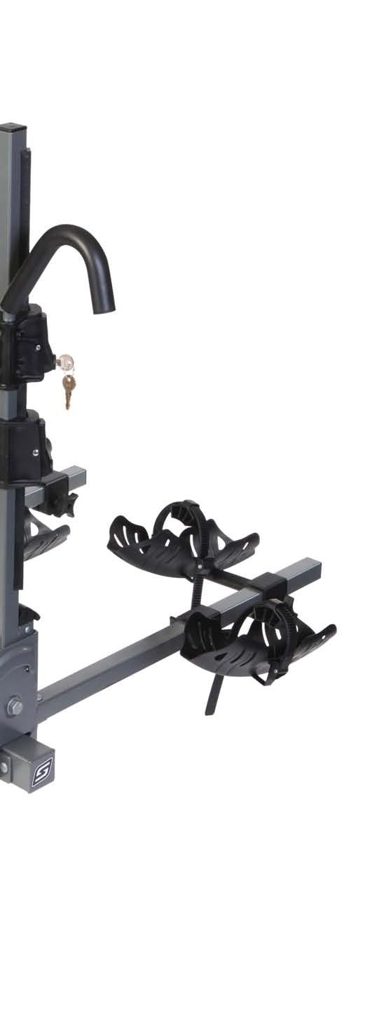 to rack Wheel ratchet straps securely fasten wheels to the rack Adjustable wheel trays move to