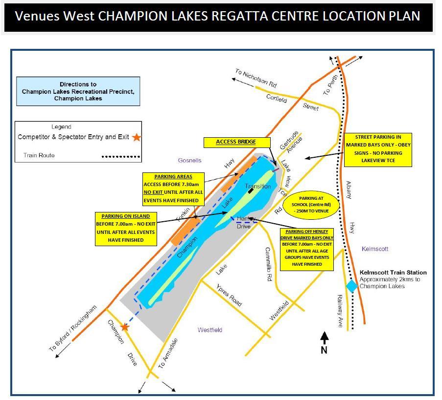 Parking Champion Lakes Regatta does accommodate parking within the facility. There are certain vehicle restrictions and time periods where parking and access is restricted within this complex.
