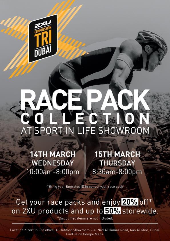 RACE PACK COLLECTION AT SPORT IN LIFE Get your 2XU shirt and enjoy 20% off on 2XU products when you collect your race pack from Sport In Life on Wednesday, 14 March, 10am 8pm and Thursday, 15 March,