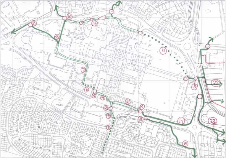 7. Yate Cycle Routes Project - preliminary proposals A CHIPPING SODBURY, DODINGTON & YATE CYCLING NETWORK SEPTEMBER 2013 PAGE 8 The Town Centre is ringed by Kennedy Way and Station Road which carry
