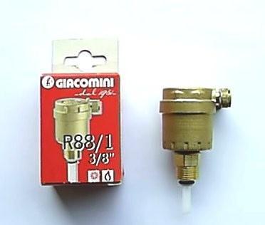 AIR VENTING & VACUUM RELEASE R88/1 GIACOMINI AUTOMATIC AIR VENT GAV ⅜ BSPM Product Link Installation: Use a tapping saddle to suit poly pipe & bush down to 3/8 BSPF to suit male nipple on air vent.