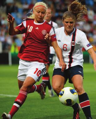 in Kalmar, Norway saw off Spain 3-1 but there was a shock in Linkoping as although Louisa Necib s penalty salvaged a 1-1 draw for France against Denmark, Les Bleues fell 4-2 on spot kicks, Petersen