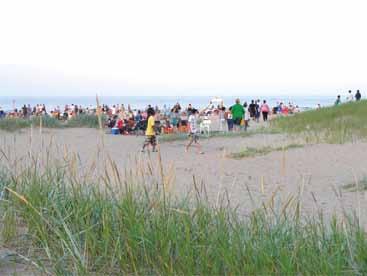 n At Zoo Beach and North Beach in Racine, Wisconsin, a series of dune ridges were developed to intercept stormwater from the parking area.