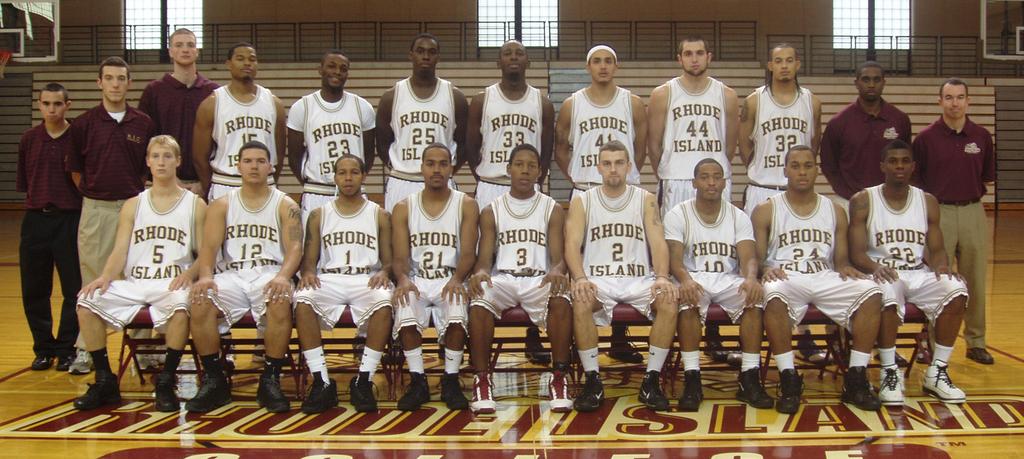 The 2009-10 Rhode Island College Men's Basketball Team Front Row (left to right): Nick Manson, Ryan Santos, Antone Gray, Keith Hamilton, Tahrike Carter, Derek Libbey, William Williams, Johnny LeBeau,
