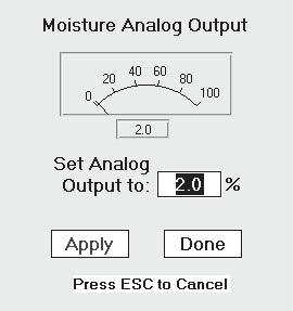 7.4.10.3 Test Analog Voltage Output Figure 61: Test Analog Outputs Menu The Test Output screen, as shown in Figure 62, is used to calibrate the analog recorder output.