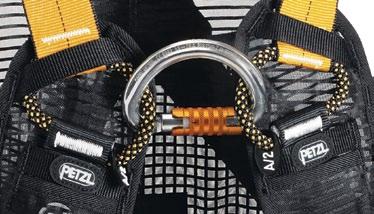 harness FAST automatic buckles on leg loops allow the harness to be put on easily with both feet on the ground A sternal and a dorsal attachment point for connecting a fall arrest system Shoulder