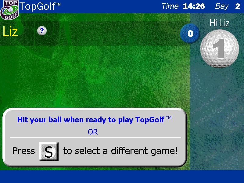 I.D. Ball System 15.3 Selecting a Game To select a game: Find an empty bay, the bay monitor should display the following screen: Roll each ball in the direction of the arrow, onto the mat.