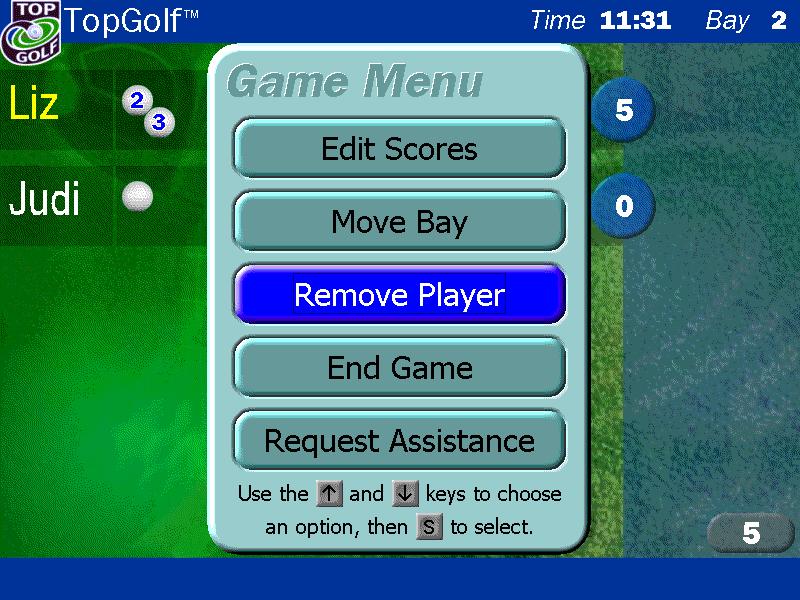 15.5 Manually Removing a Player From a Game If a player has to leave in the middle of a game or a players name appears on the screen by mistake the player can be
