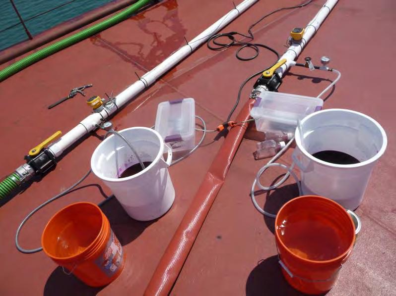 Figure 12 - Nozzle equipment on deck: hoses, valves, meters, chemical injection equipment Air Lift Equipment: This supports the Air lift (point diffuser) method.