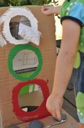 Make a Beanbag Toss Game! Who needs a boardwalk when you can make your own carnival games at home? This simple project yields a fun carnival game for preschoolers.