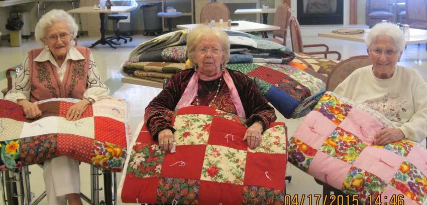 beautiful quilts to our residents at Big Meadows. Thank you!
