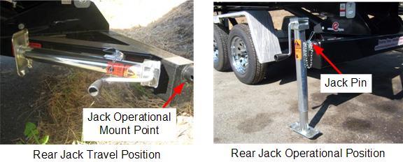 Move the remaining rear jack from its travel position to the operational position.