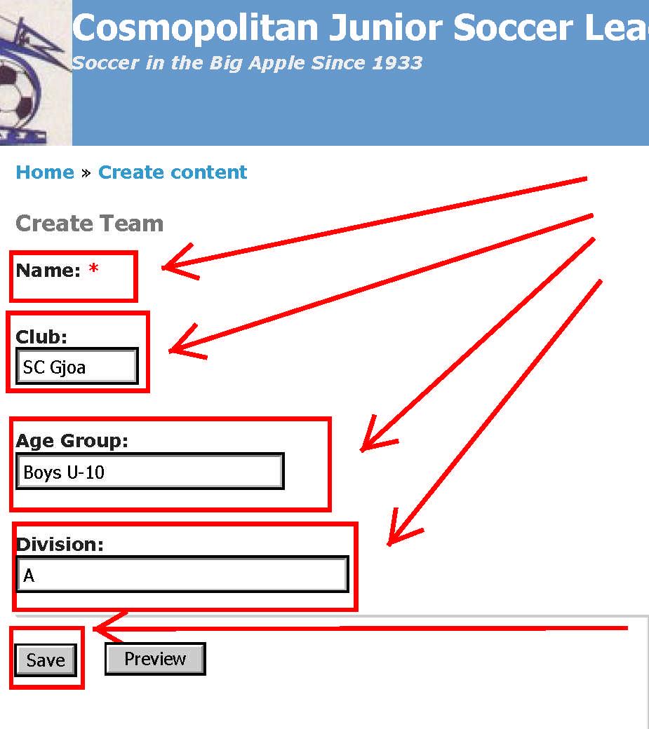 Dialog Box 27 Add a Team ONLY YOUTH COORDIATORS and REGISTRARS CANN ADD TEAMS 1. are Team Name; Club; Age Group and Division All Mandatory Fields 2.