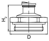 Dimension drawings 14.4 SITRANS P DS III (flush-mounted) 14.4.2 Connections as per EN and ASME Flange as per EN EN 1092-1 DN PN D H2 25 40 115 mm (4.5'') Approx. 52 mm (2'') 25 100 140 mm (5.