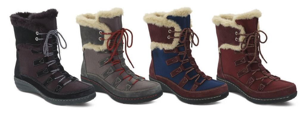 Short lace-up boot - Waterproof construction - Slip-resistant rubber outsole - Fully lined with faux fur - Neoprene linings stretch and insulate - Lightweight EVA midsole Bungee Oxford - Oxford