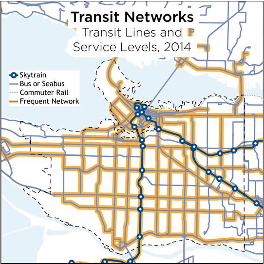 Vancouver s cycling network consists of a variety of bikeway facility types, from shared local streets to painted lanes to separated bike lanes.
