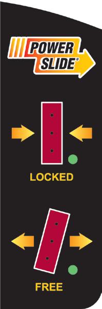 switch alongside the lift controls. With the lift at alignment height, unlock the slip plates by depressing PS button. "Unlock" indicator will glow as shown above.