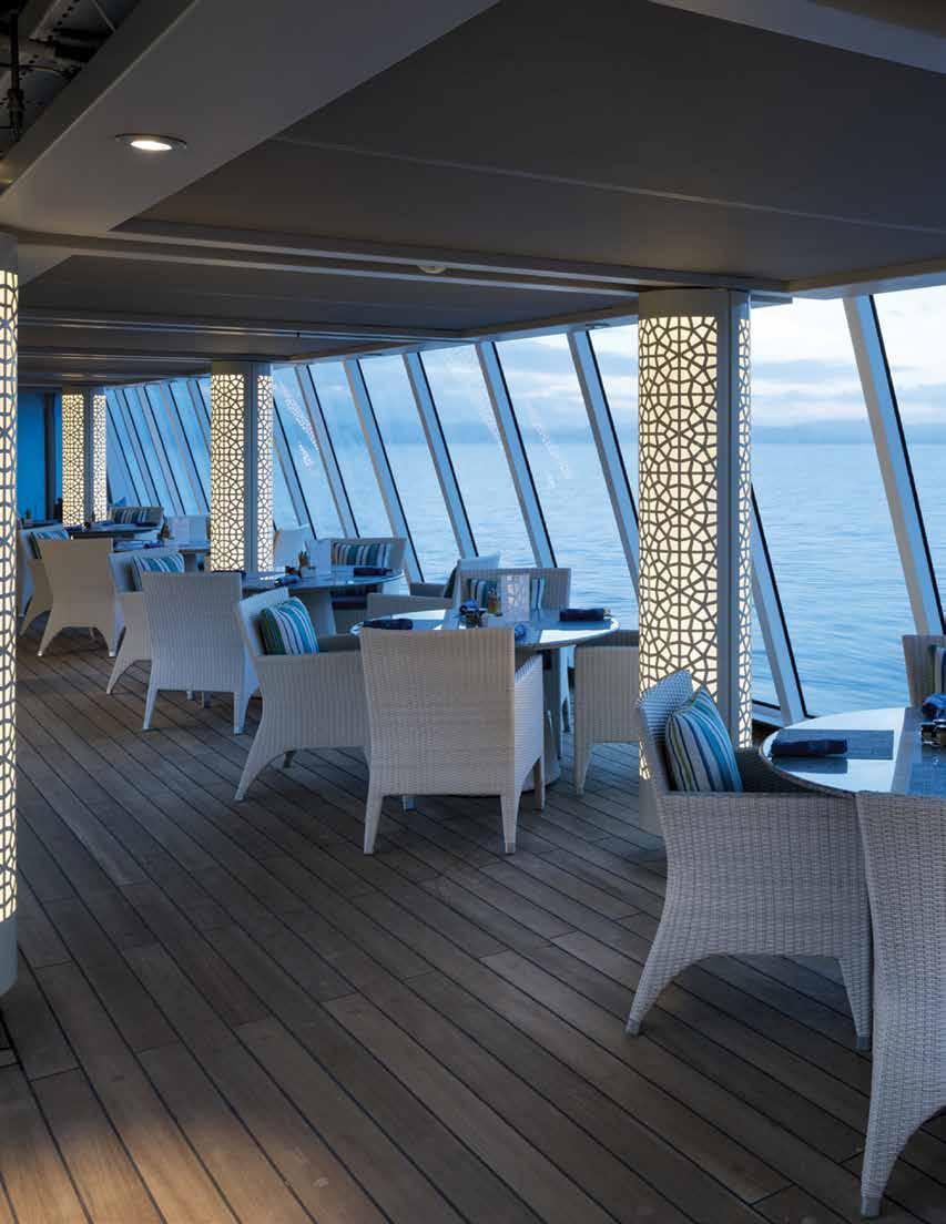 CRYSTAL SERENITY Elegance and Adventure A sanctuary of refined style and cutting-edge technology, each and every subtle detail onboard the award-winning Crystal Serenity brings touches of luxury from