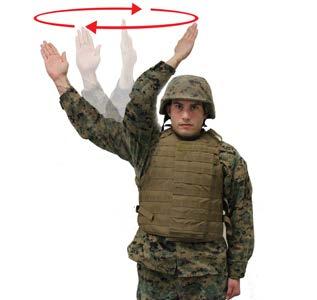 Assemble - Raise the arm vertically to the full extent of the arm, finger s extended