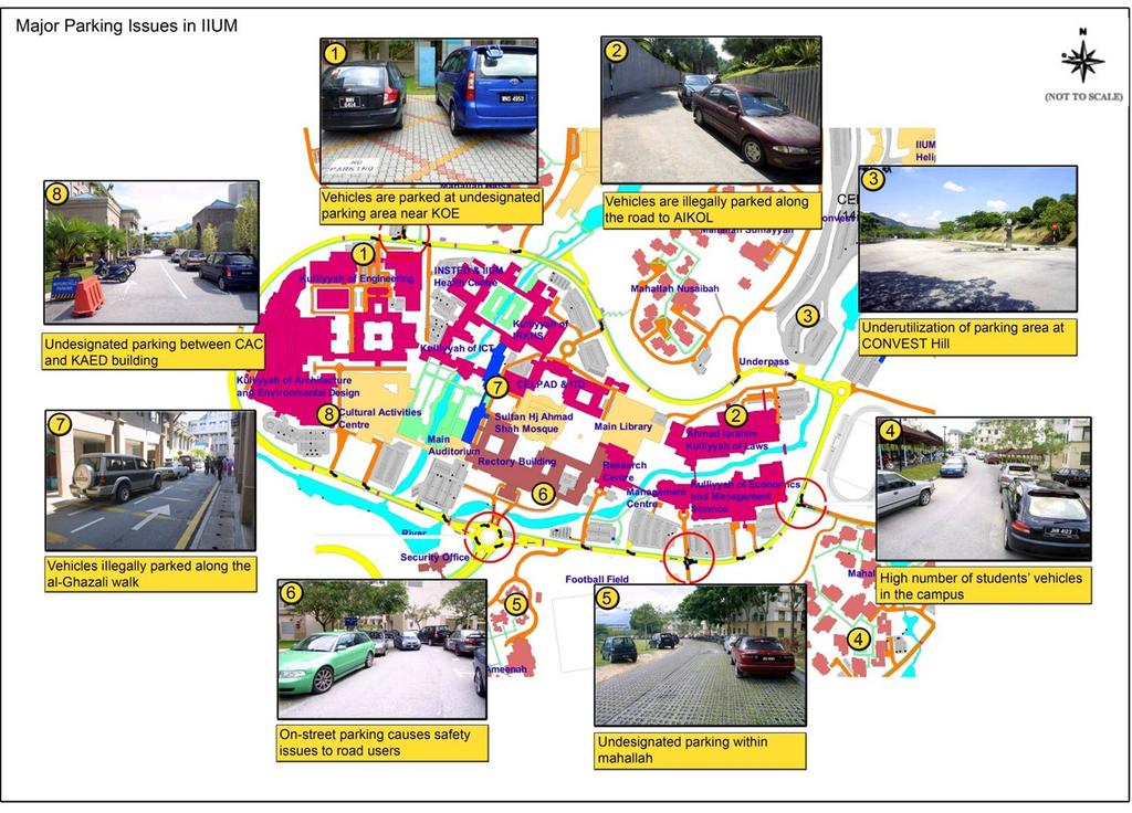 Car parking is another important traffic components affecting traffic flow conditions on-campus.