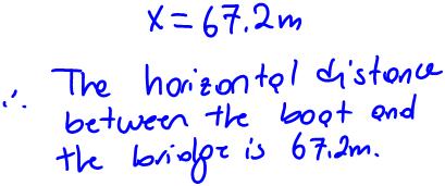 Calculate the horizontal distance from the