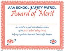020 thick with round corners, featuring AAA logo and school related traffic signs.