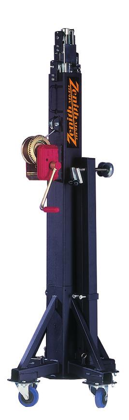 Winch Stands 29mm Receiver fitted to all Zenith stands Four sections giving a low loading height A unique self locking system Single person operation Accepts standard 28mm