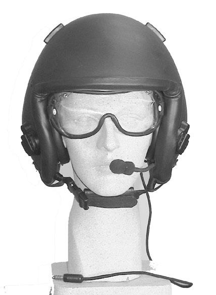 the helmet (Figure 18) with the goggle hanging loosely at the front of the helmet.