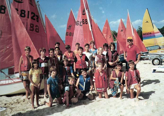 Participants in one of the 1986 summer sailing courses with their Mirror dinghies, with Maureen and Douglas MacKenzie (Photo Courtesy Maureen MacKenzie) Barbados Youth Yachting Celebrates 40 YEARS -