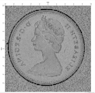 Figure 4 10 cent coin (Canadian) scanned in water